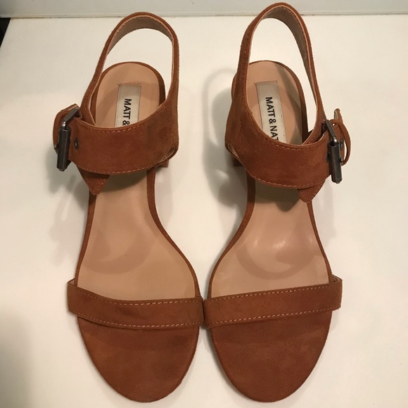 Matt and Natt High Heel Suede Block Sandal - 7 - Picture 5 of 5